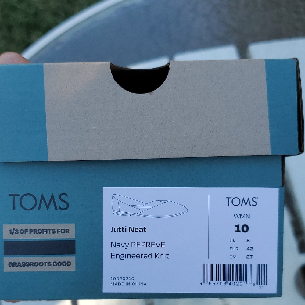 Toms Jutti Neat Navy Repreve Engineered Knit Women's Size 10. GUC With Box - Picture 3 of 10